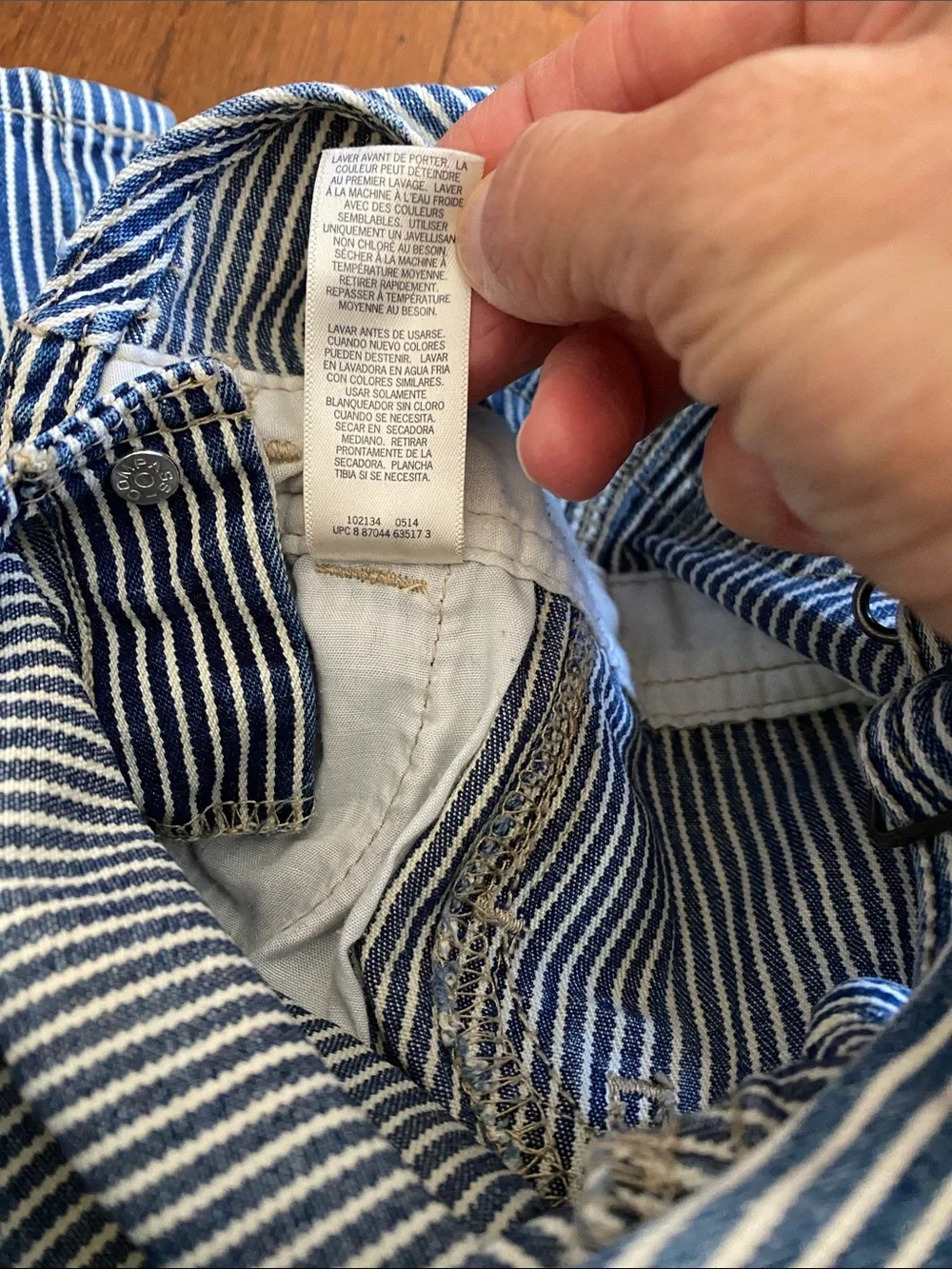 Osh Kosh B’gosh denim striped overalls-12 mos